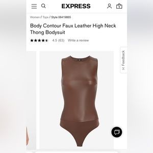 Body Contour High Neck Bodysuit, Brown, Brand Express